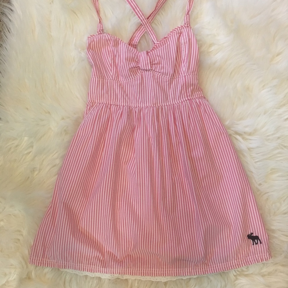 Abercrombie pink striped mini dress